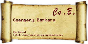 Csengery Barbara névjegykártya