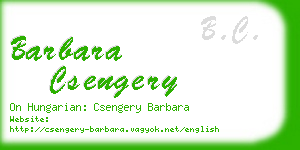 barbara csengery business card